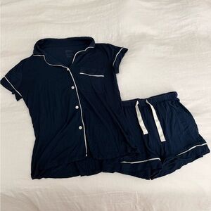 Stars Above Navy Pajama Set with White Accents
